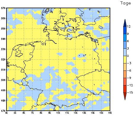 Gebietsmittel dieses Klimalaufs: 0 Tage