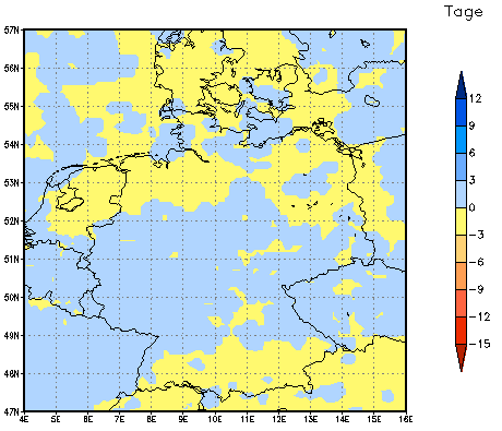 Gebietsmittel dieses Klimalaufs: 0 Tage