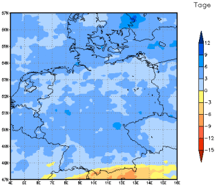 Gebietsmittel dieses Klimalaufs: +3 Tage