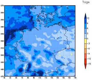 Gebietsmittel dieses Klimalaufs: +3 Tage