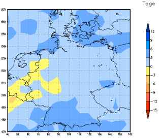 Gebietsmittel dieses Klimalaufs: +4 Tage