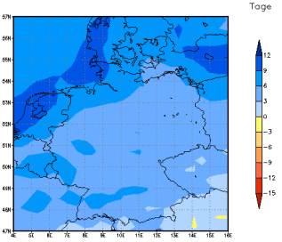 Gebietsmittel dieses Klimalaufs: +6 Tage