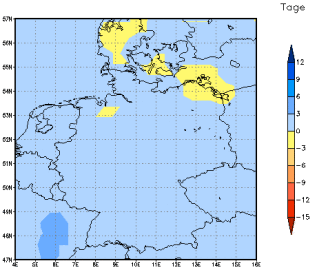 Gebietsmittel dieses Klimalaufs: +2 Tage