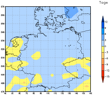 Gebietsmittel dieses Klimalaufs: 0 Tage