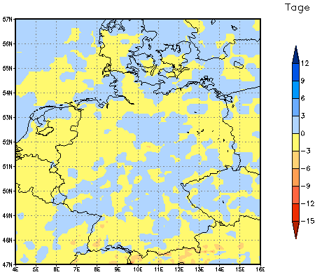 Gebietsmittel dieses Klimalaufs: 0 Tage