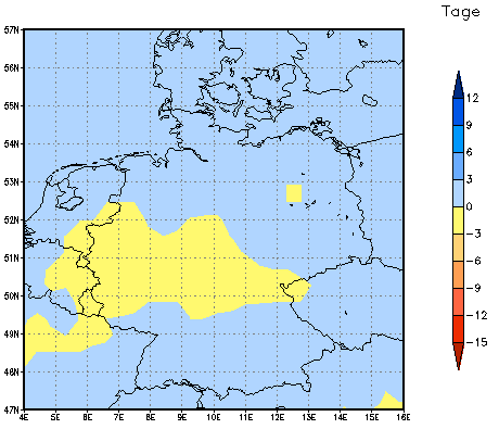 Gebietsmittel dieses Klimalaufs: 0 Tage