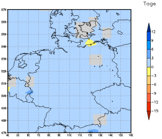 Gebietsmittel dieses Klimalaufs: +2 Tage