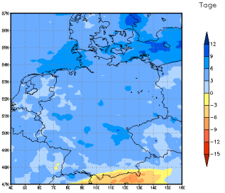 Gebietsmittel dieses Klimalaufs: +5 Tage