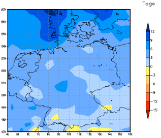 Gebietsmittel dieses Klimalaufs: +3 Tage