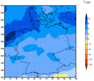 Gebietsmittel dieses Klimalaufs: +5 Tage