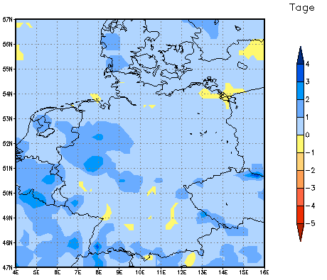 Gebietsmittel dieses Klimalaufs: 0 Tage