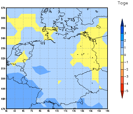 Gebietsmittel dieses Klimalaufs: 0 Tage