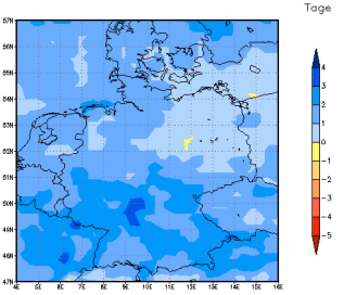 Gebietsmittel dieses Klimalaufs: +2 Tage