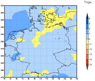 Gebietsmittel dieses Klimalaufs: 0 Tage