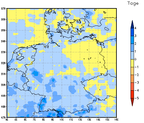 Gebietsmittel dieses Klimalaufs: 0 Tage