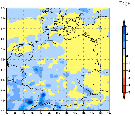 Gebietsmittel dieses Klimalaufs: 0 Tage