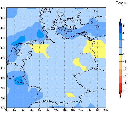 Gebietsmittel dieses Klimalaufs: 0 Tage