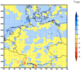 Gebietsmittel dieses Klimalaufs: 0 Tage