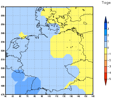 Gebietsmittel dieses Klimalaufs: 0 Tage