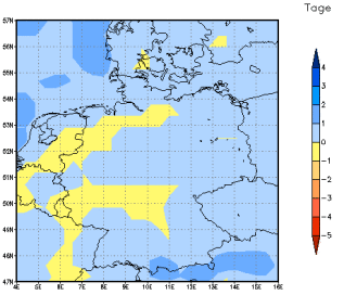 Gebietsmittel dieses Klimalaufs: 0 Tage