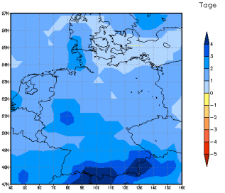 Gebietsmittel dieses Klimalaufs: +2 Tage