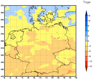 Gebietsmittel dieses Klimalaufs: -3 Tage