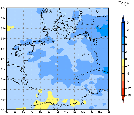 Gebietsmittel dieses Klimalaufs: +2 Tage