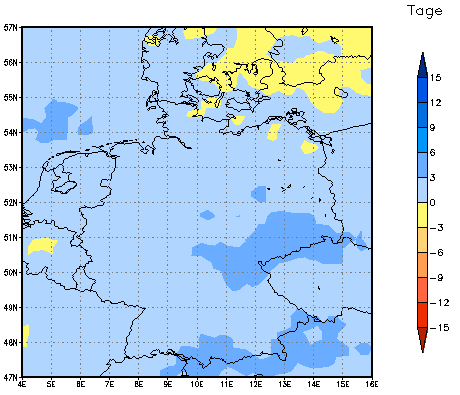 Gebietsmittel dieses Klimalaufs: +2 Tage