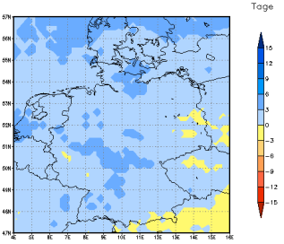 Gebietsmittel dieses Klimalaufs: +3 Tage