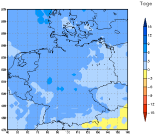 Gebietsmittel dieses Klimalaufs: +4 Tage