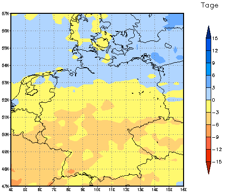 Gebietsmittel dieses Klimalaufs: 0 Tage