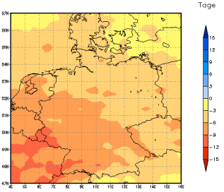 Gebietsmittel dieses Klimalaufs: -8 Tage