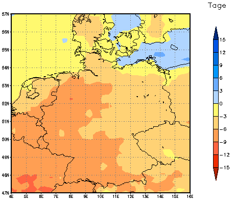 Gebietsmittel dieses Klimalaufs: -7 Tage