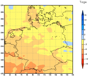 Gebietsmittel dieses Klimalaufs: -3 Tage