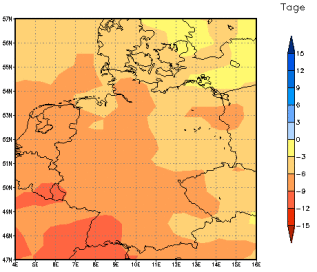 Gebietsmittel dieses Klimalaufs: -6 Tage