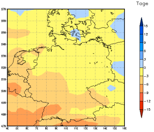 Gebietsmittel dieses Klimalaufs: -6 Tage