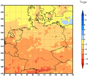 Gebietsmittel dieses Klimalaufs: -8 Tage