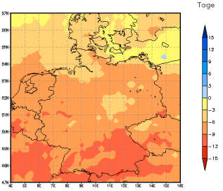 Gebietsmittel dieses Klimalaufs: -6 Tage