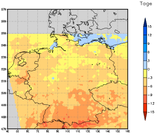 Gebietsmittel dieses Klimalaufs: -7 Tage