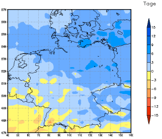 Gebietsmittel dieses Klimalaufs: +4 Tage