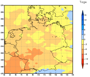 Gebietsmittel dieses Klimalaufs: -6 Tage