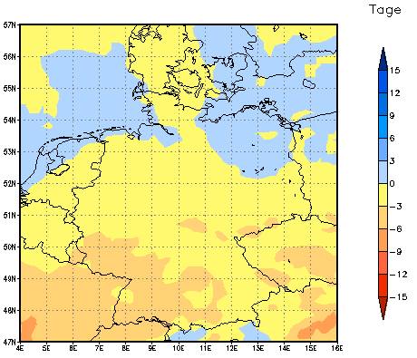 Gebietsmittel dieses Klimalaufs: 0 Tage