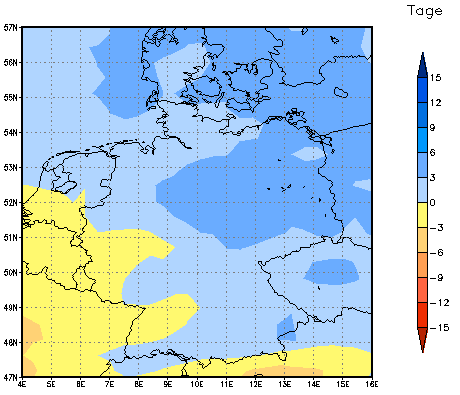 Gebietsmittel dieses Klimalaufs: +2 Tage