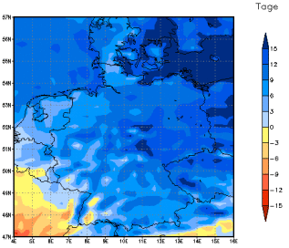 Gebietsmittel dieses Klimalaufs: +13 Tage