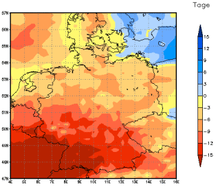 Gebietsmittel dieses Klimalaufs: -5 Tage