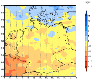 Gebietsmittel dieses Klimalaufs: -6 Tage