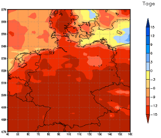 Gebietsmittel dieses Klimalaufs: -12 Tage