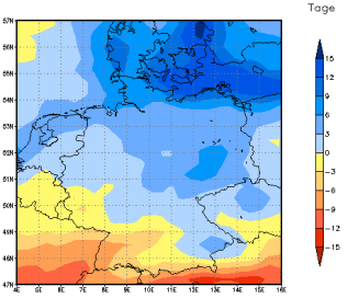 Gebietsmittel dieses Klimalaufs: +6 Tage