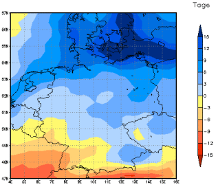 Gebietsmittel dieses Klimalaufs: +11 Tage