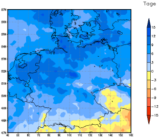 Gebietsmittel dieses Klimalaufs: +6 Tage